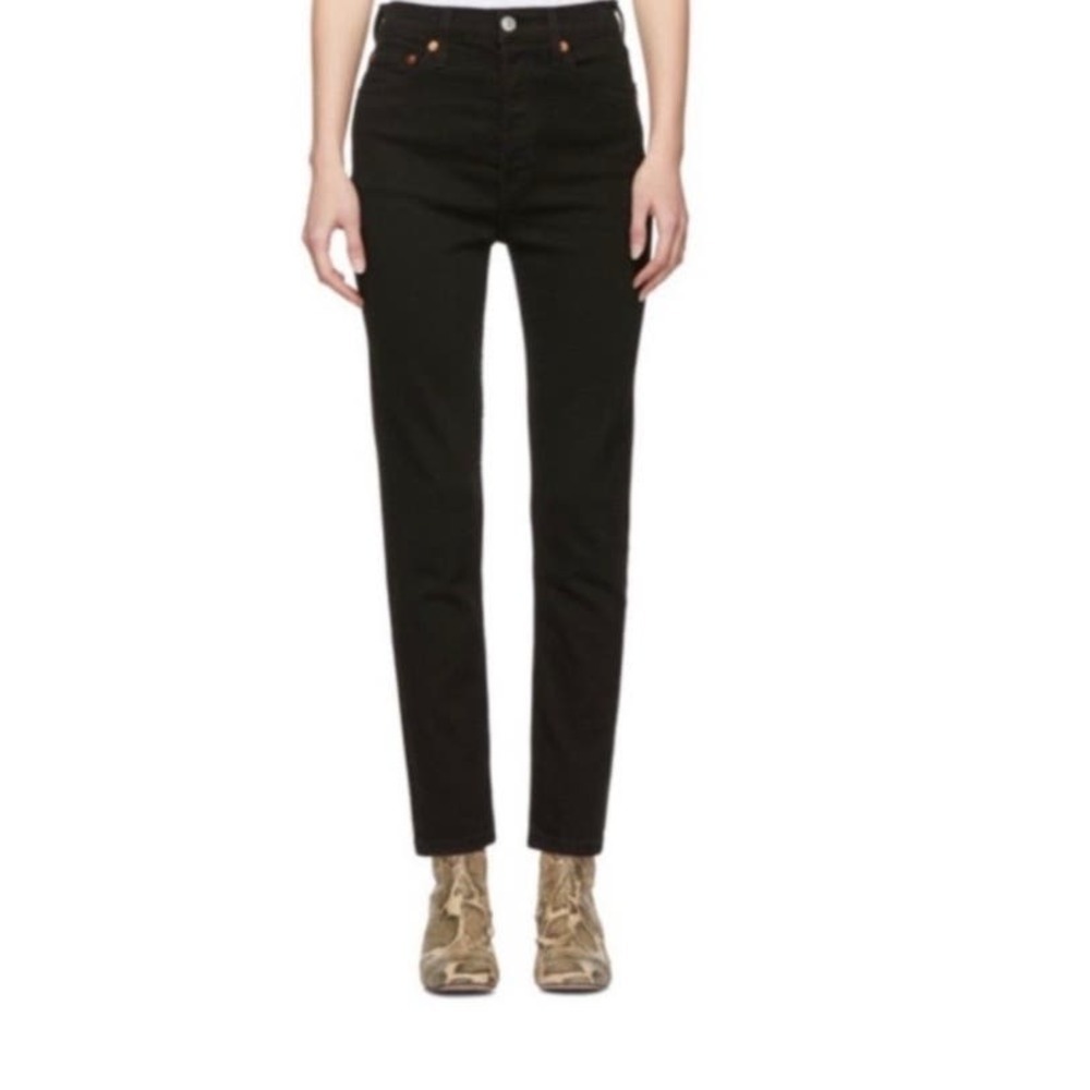 NWT RE/DONE Originals Ultra High Rise Full Length Skinny Jean Faded Black Sz 26
